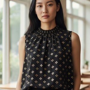 Elegant Black and Gold Women's Blouse